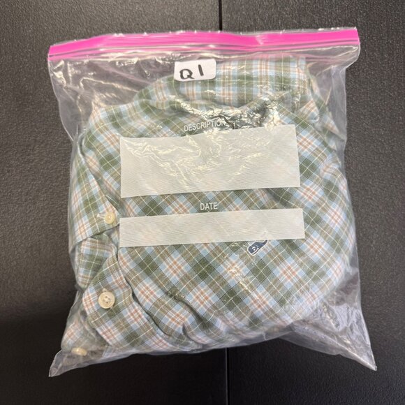 Vineyard Vines Mens XXL Whale Shirt Plaid Cotton Button Front Long Sleeve Preppy - Picture 8 of 9